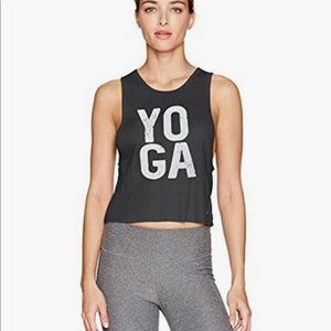 Alo Yoga Black Muscle Cropped Tank Small